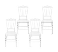 PromiseFly Lot de 4 chaises empilables transparentes en polycarbonate - Charge maximale : 160 kg - Pour hôtels, salles de banquet, restaurants, salles de mariage - 37 x 38 x 91,5 cm