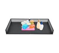 PromiseFly Plan de travail pour machine à laver et sèche-linge - 145 x 70 x 12,7 cm - Étagère en fer pour salle de bain, cuisine ou buanderie (noir)