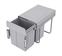 PromiseFly Système de tri sélectif, 40 l, 2 compartiments, extensible, pour cuisine, 49 x 35 x 43 cm, grise, pour meuble de cuisine, collecteur de déchets