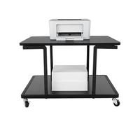 PromiseFly Table d'imprimante à 2 niveaux - 61 x 51 x 38 cm - Support d'imprimante mobile - Chariot d'imprimante - Charge maximale : 45,36 kg - Pour chambre à coucher, bureau et salon - Noir