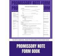 Promissory Note Form Book: 25 Fill-In Legal Forms for Personal and Business Loan Agreements | 8.5 x 11 in.