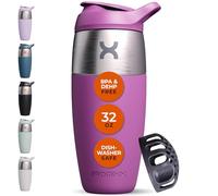 Promixx PURSUIT Bouteille Shaker Premium - Bouteille shaker de protéines à paroi unique en acier inoxydable - Durable, Couvercle Etanche, Sans Odeur, Coloris Mûre