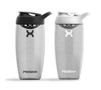 Promixx PURSUIT Lot de 2 bouteilles shaker protéinées de sport pour mélanges protéinés et suppléments de milkshakes - Noir, Blanc, 700 ml