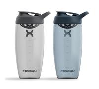 Promixx PURSUIT Lot de 2 bouteilles shaker protéinées de sport pour mélanges protéinés et suppléments de milkshakes - Bleu Nuit, Gris Graphite, 700ml