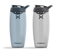 Promixx PURSUIT Lot de 2 bouteilles shaker protéinées de sport pour mélanges protéinés et suppléments de milkshakes - Bleu Nuit, Gris Graphite, 950ml