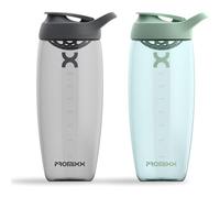 Promixx PURSUIT Lot de 2 bouteilles shaker protéinées de sport pour mélanges protéinés et suppléments de milkshakes - Gris Graphite, Vert Jonc de Mer, 950ml