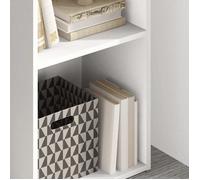 ""Promo 2026""Meuble de rangement - Blanc Bibliothèque - CLARENCE - Pour salon - blanc 40 x 30 x 76,5cm bois d'ingénierie - 5226907