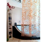Promo Anneau Orange Rideau de Douche 180x200cm Avec Incl. Dv-Ringen. 100% Peva