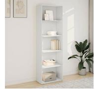""Promo“Bibliothèque Blanc 60 x 30 x 189 cm en bois d'ingénierie avec compartiments ouverts pour Salon et Bureau 680917