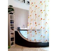 Promo Bulles Orange Rideau De Douche 180x200cm Avec Anneaux DV Inclus. 100% PEVA