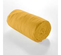 Promo Linge, Drap Housse, Gaze de Coton, Bonnet 30cm, (Jaune, 90 x 190)