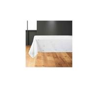Promo Linge Nappe de Noël Rectangle - Tissu Antitache/Imperméable - Sapin Blanc/Argent - 150X300cm