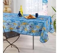 Promo Linge Nappe Provençale Rectangle Anti-Tâche 150x240cm Glycine Bleu 100% Polyester