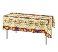 Promo Linge Nappe Provençale Rectangle ou Ronde Anti-Tâche 100% Polyester - Citron (Rouge, 150x200cm)