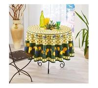 Promo Linge Nappe Provençale Rectangle ou Ronde Anti-Tâche 100% Polyester - Citron (Vert, 180cm)