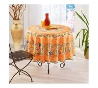 Promo Linge Nappe Provençale Ronde Anti-Tâche 180cm Glycine Orange 100% Polyester