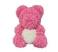 Promo Linge Ours en Rose avec Coeur dans sa boîte -Saint Valentin, Mariage, Noël, Cadeau, Anniversaire, Fête des Mères (Rose, 35cm)