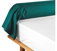 Promo Linge - Taie de Traversin 85x185 cm Lina - 100% Coton Doux et Respirant - Entretien Facile - Confort Naturel - Certifié Oeko-TEX - Housse Traversin Lit Adulte ou Enfant (Vert Emeraude)