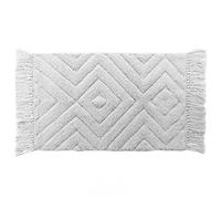 Promo Linge Tapis Rectangle à Franges 50 x 80 cm - Nara en Coton et Polyester, Design Uni Élégant, Idéal pour Salle de Bain, Entrée ou Chambre, Compact, Facile d’Entretien, Tendance et Durable