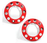 Promo Link - Lot de 2 cache-boulons de roue universels pour camion - En plastique poli brillant - 22,5" - Rouge