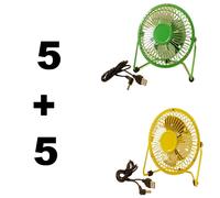 PROMO Lot Revendeur Déstockage 10 MINI VENTILATEUR USB mét diam 13cm JAUNE VERT