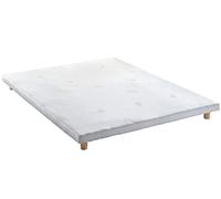 Promo Matelas - Sommier Tapissier À Lattes Extra Plat + Jeu de Pieds offerts - Blanc - 140 X 190 Cm
