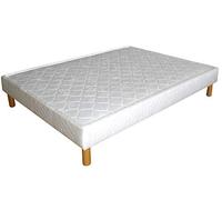 Promo Matelas - Sommier Tapissier Cuvette À Ressorts + Jeu de Pieds offerts- Blanc - 120 X 190 Cm