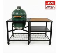 Promo Pack LARGE : Table modulaire + Meuble extension + 1 plateau inox, 1 plateau acacia, 1 plateau grille + EGG + ConvEGGtor
