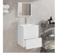 ""Promo printemps""Armoire de bain à miroir,CLARENCE,60 kg capacité,Placard Mural, blanc bois d'ingénierie - M984715