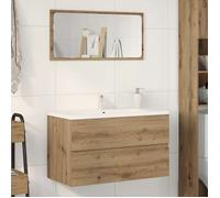 ""Promo printemps"" Armoire d'évier,CLARENCE,Cabinet Sous vasque,Cabinet de toilette， chêne artisanal 90x38,5x45 cm bois d'ingénierie