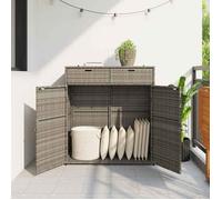 ""Promo printemps""Placard/Armoire Haute，CLARENCE,Meuble de rangement de jardin - gris 105x55x113cm résine tressée - M209856