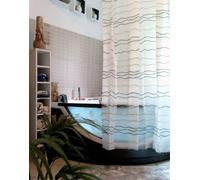 Promo Rayures Noir Rideau de Douche 180x200cm Avec Incl. Dv-Ringen. 100% Peva