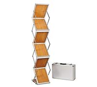 Promo-Station GmbH Porte-brochures double face - Support pour catalogue, présentoir de dépliants - Pliable - Aspect bois (DIN A4)