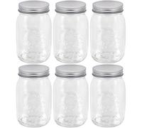 Promobo - Lot de 6 Bocaux De Conservation En Verre Décor Fruit Sculpté Inscription Gourmande 450Ml