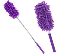 Promobo - Plumeau Chenille Télescopique Microfibre Rotatif Anti Poussière Violet