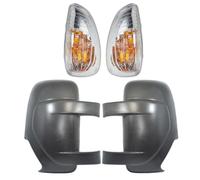 PROMOLINK Coque de rétroviseur + kit de clignotants pour rétroviseur extérieur + clignotant compatible avec Renault Master Opel Movano Nissan NV400 Interstar à partir de 2010 1887728 1887729