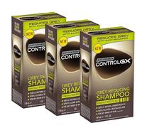PROMOO Just For Men Control GX Grey Reducing Shampooing pour cheveux gris à l'huile de coco et à l'aloe vera Nouvelle formule améliorée - Toutes les nuances - Lot de 3 - 118 ml