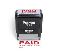 Promot Paid Stamp Tampon auto-encreur - Tampon pay pour les comptes fournisseurs de bureau avec type et m mo - Tampons en caoutchouc pour une ut