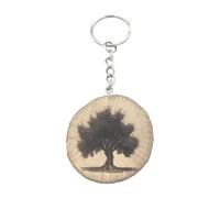Promotech Olivier - Porte-clés en bois gravé au laser - Fait à la main et naturel, marron, W5L5