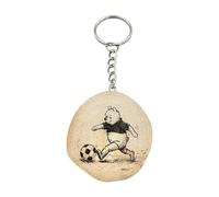 Promotech « Winnie l’ourson joue au football » (inspiré par A. A. Milne, version originale de 1926) - Porte-clés en bois gravé au laser, fait main
