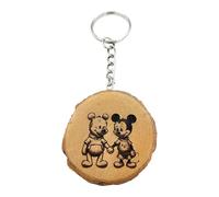 Promotech « Winnie l’ourson - Meilleurs amis » (inspiré par A. A. Milne, version originale de 1926) - Porte-clés en bois gravé au laser, fait main