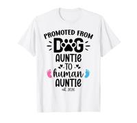 Promoted from Dog Auntie to Human Auntie 2026 1st Time Aunt T-Shirt
