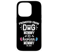 Promoted from Dog Mommy to Human Mommy est 2026 1st Time Mom Coque pour iPhone 14 Pro