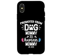 Promoted from Dog Mommy to Human Mommy est 2026 1st Time Mom Coque pour iPhone X/XS