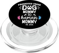 Promoted from Dog Mommy to Human Mommy est 2026 1st Time Mom PopSockets PopGrip pour MagSafe