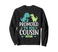 Promoted to Big Cousin 2026 Funny Dinosaur New Baby Shower Sweatshirt