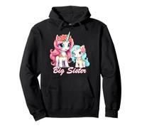 Promoted to Big Sister Girls Cute Unicorn Older Sister Sweat à Capuche