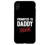 Promoted to Daddy Again Stamp Father's Day Baby Announcement Coque pour iPhone XS Max