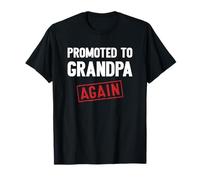 Promoted to Grandpa Again Grandparents Baby Announcement T-Shirt