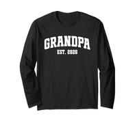 Promoted to Grandpa Est. 2026 Grandparent Baby Announcement Manche Longue